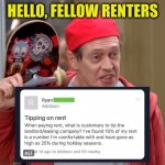 Hello fellow renters