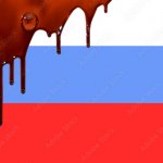 Russian flag dripping blood template