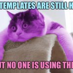 RayCat Stare | MY TEMPLATES ARE STILL HERE; BUT NO ONE IS USING THEM | image tagged in raycat stare,memes | made w/ Imgflip meme maker