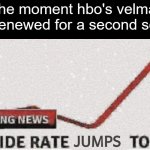 let's hope this never happens | the moment hbo's velma gets renewed for a second season | image tagged in suicide rate 100,velma,scooby doo | made w/ Imgflip meme maker