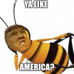 Donald bee Trump | YA LIKE; AMERICA? | image tagged in donald bee trump | made w/ Imgflip meme maker