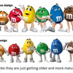 M&Ms Then and Now | image tagged in m ms then and now | made w/ Imgflip meme maker