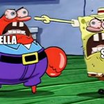 spoilers for the circus | STOLAS; STELLA | image tagged in angry mr krabs and angry spongebob,helluva boss | made w/ Imgflip meme maker