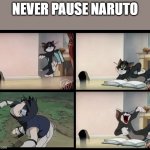 tom and jerry book | NEVER PAUSE NARUTO | image tagged in tom and jerry book | made w/ Imgflip meme maker