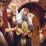 Pharisees mocking Jesus