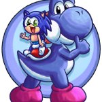 Blue Yoshi & baby Sonic