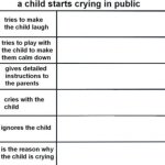 a child starts crying in public