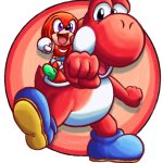 Red Yoshi & baby Knuckles