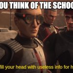 He can fill your head with useless info for hours | WHAT YOU THINK OF THE SCHOOL NERD: | image tagged in he can fill your head with useless info for hours | made w/ Imgflip meme maker