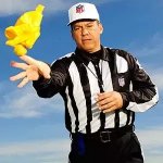Referee throwing flag