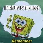 Remember | IMGFLIP IS THE BEST | image tagged in remember | made w/ Imgflip meme maker