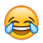 Emoji risa con lagrimad