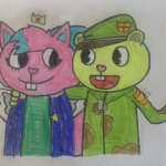 flippy and kitty drawn by luv meme
