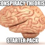 Human Brain | CONSPIRACY THEORIST; STARTER PACK | image tagged in human brain | made w/ Imgflip meme maker