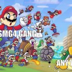 smg4 arc meme in nutshell | SMG4 GANG; ANY VILLIAN | image tagged in mario army | made w/ Imgflip meme maker