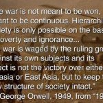 George Orwell 1984 quote on war meme