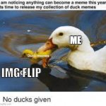 Duck:) | ME; IMG FLIP | image tagged in duck | made w/ Imgflip meme maker