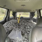 Inside of Car Loaded with Gravel