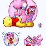 Pink Yoshi & baby Amy