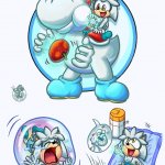 White Yoshi & baby Silver