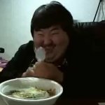 Happy Chinese Man Eating