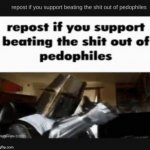 Beating the shit out of pedophiles meme