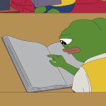 Pepe Reading a book happy template