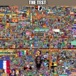 OOoohh my gooooooodness O_O | TEACHER: ''THE TEST ISN'T THAT HARD''
THE TEST: | image tagged in r/place 2022 | made w/ Imgflip meme maker