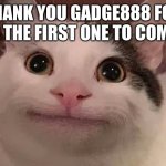 Beluga | THANK YOU GADGE888 FOR BEING THE FIRST ONE TO COMMENT | image tagged in thank you | made w/ Imgflip meme maker