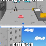 Henry stickmin falling from prison | RUSHING AN ASSIGNMENT TO GET OUT OF THERE QUICKLY; GETTING 70 WRONG OUT OF 100 | image tagged in henry stickmin falling from prison,school memes,school,so true memes,true,henry stickmin | made w/ Imgflip meme maker