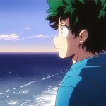 deku staring off into the sunset