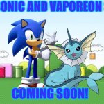 A Show starring Sonic and Vaporeon,yes please! | THE SONIC AND VAPOREON SHOW; COMING SOON! | image tagged in mario background,sonic,pokemon,crossover | made w/ Imgflip meme maker