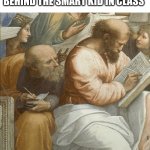 Clever Title | WHEN IT'S THE DAY OF THE EXAM AND YOU SIT BEHIND THE SMART KID IN CLASS | image tagged in copying shakespeare meme | made w/ Imgflip meme maker
