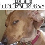 Me: Bro, shut yo-                  some kid:?she my crush  me:??? | ME:*WALKS WITH LEGS*
GIRL:*TRIPS ON MY FEET
ME:OH, SORRY MY FAULT 
HER DOING THE GOOFY AHH SIDE EYE: | image tagged in side eye dog | made w/ Imgflip meme maker