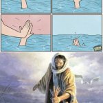 Drowning man saved template