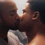 black men kissing GIF Template