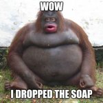 uh oh stinky | WOW; I DROPPED THE SOAP | image tagged in uh oh stinky | made w/ Imgflip meme maker