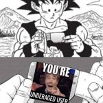 You're underaged user goku edition
