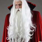 Santa dressed as Dracula
