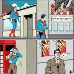 Superman versus the pirates | PIRATED BOOK LIBRARY | image tagged in superman ignore | made w/ Imgflip meme maker
