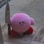 Kirby with a knife