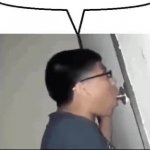 Guy eating door handle speech bubble meme