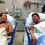 Schwarzenegger and Stallone hospital bed