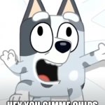 GIMME C̷̩͈͖̄Ḩ̵̠̗͔͎̪͓̼̽͛̉͛̉̍̇͒̇̕̕I̶̛̻̩̬̅͗͜P̵̨̢̨̨̛̩̭͇͓͚̞̫͐͑͒̈́́͆͐̚͠ͅS̶̡̧̙̤̻̓͌̓̂̿͊̓̈́̄͠ | HEY YOU GIMME CHIPS | image tagged in crazy muffin bluey | made w/ Imgflip meme maker