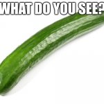 cucumber | WHAT DO YOU SEE? | image tagged in cucumber | made w/ Imgflip meme maker