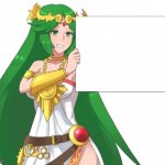 Palutena holding a sign template