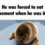 He was forced to eat cement when he was 6 GIF Template