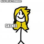 I'm one of those rare people that is trying to gain weight | ME:EATS A WHOLE 3 CHIKEN LEGS, WITH A LAKE OF GRAVY, AND A HUGE STACK OF RICE; ALSO ME AFTERWARD:; SKI NEE | image tagged in stick figure | made w/ Imgflip meme maker