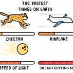 so TRUE | W; UR DAD GETTING MILK | image tagged in the fastest things on earth,fun | made w/ Imgflip meme maker