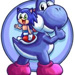 Blue Yoshi & baby Sonic